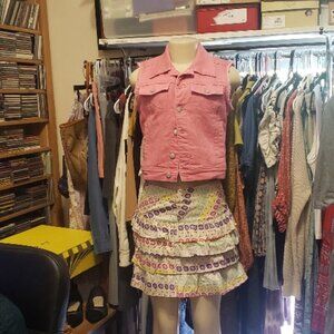 Dress To Mini Skirt Peplum 4 Tiers Size S